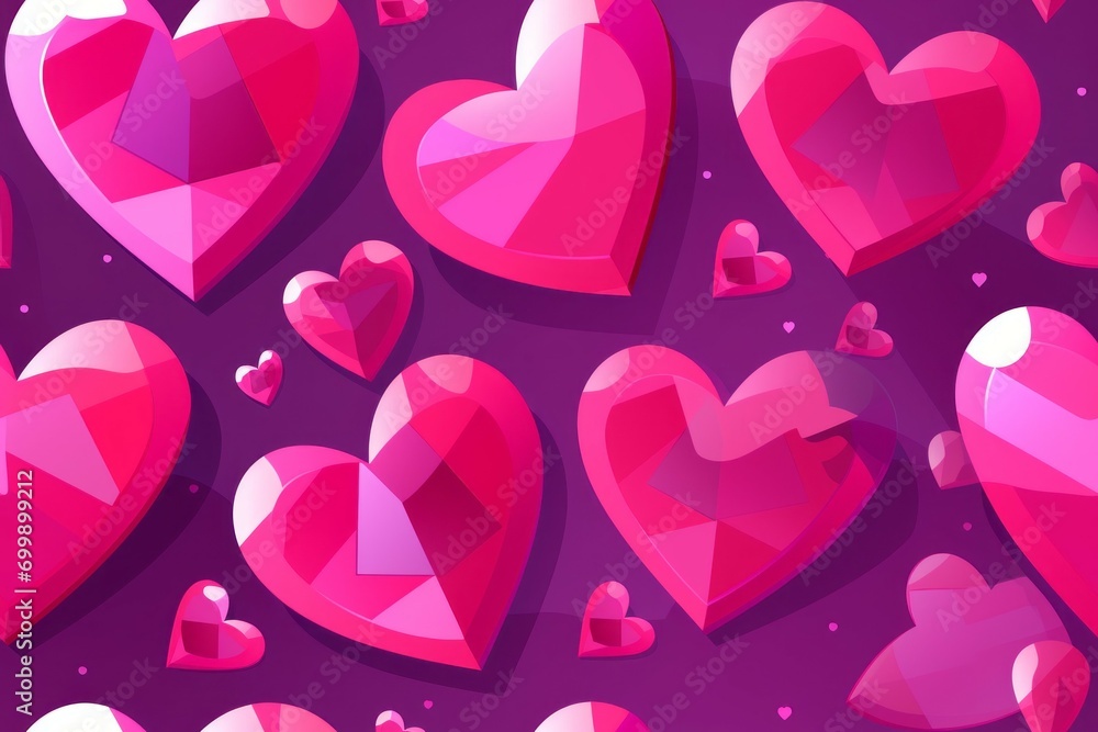 Poster flat pattern of hearts, background. valentine's day concept. backdrop with copy space for an inscrip
