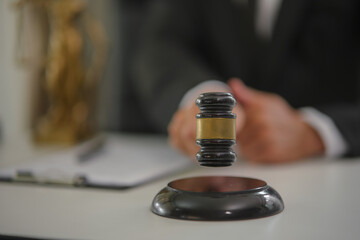 Partner lawyers or attorneys discussing a contract agreement. Successful businessmen have a contract in place to protect it,signing of modest agreements form in office...