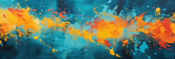 colorful paint splatter on a dark dark background, generative AI - obrazy, fototapety, plakaty