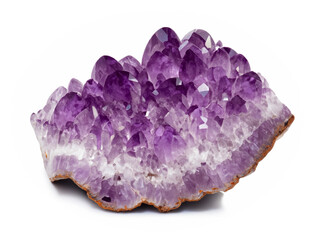Fototapeta premium amethyst crystal geode geological isolated on white