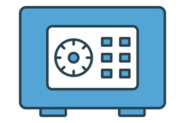 safe box icon. icon related to secure storage of valuables. flat line icon style. element illustration