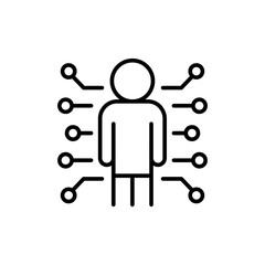 Artificial people outline icons, minimalist vector illustration ,simple transparent graphic element .Isolated on white background
