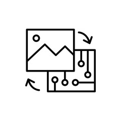 Image generator outline icons, minimalist vector illustration ,simple transparent graphic element .Isolated on white background