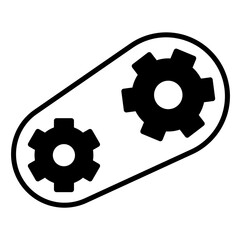 The process icon is a gear wheel and a connecting belt