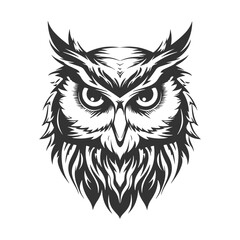 Obraz premium Owl Illustration Clip Art Design Shape. BirdSilhouette Icon Vector.