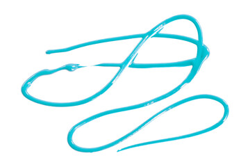 Light blue watercolor painted zigzag lines isolated on transparent background.