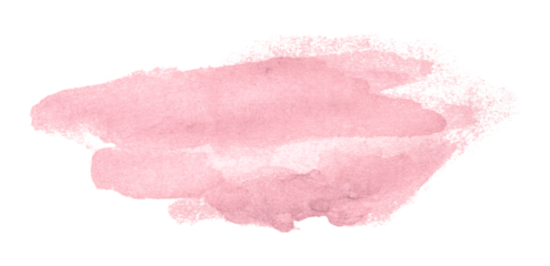 Pink watercolor background. Artistic hand paint. Isolated on transparent background.