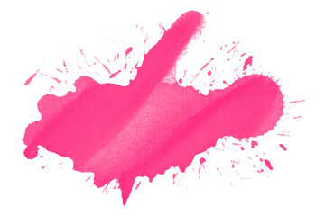Pink watercolor background. Artistic hand paint. Isolated on transparent background.