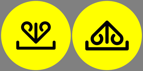 download and upload  icon on circle backgroun 