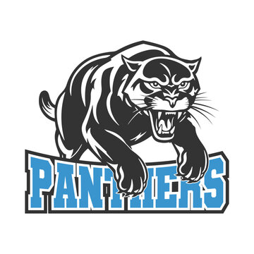 Panthers Illustration Clip Art Design Shape. Mascot Silhouette Icon Vector.