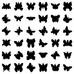 Butterfly icon set. Flying animal vector