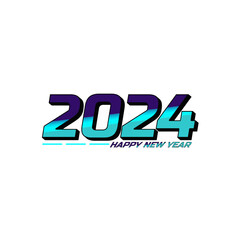 Happy New Year 2024 In Background logo design vector with modern unique and creative concept. vector design for poster, banner, greeting and new year 2024 celebration