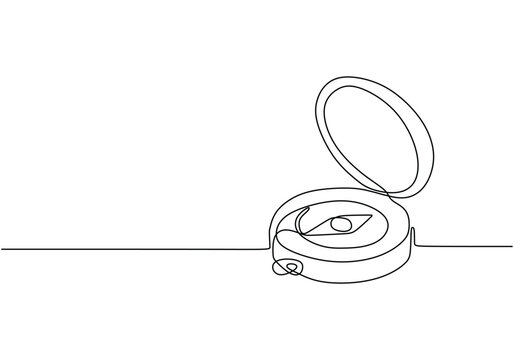 recommend clip art: Continuous line drawing Traveller compass. Vintage guidance for travel
