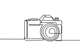 Continuous one line drawing DSLR camera