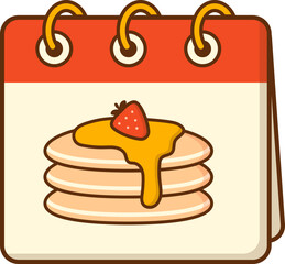 Pancakes Calendar, Pancake Day Illustration