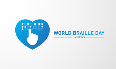 World Braille Day January 4 Background Vector Illustration