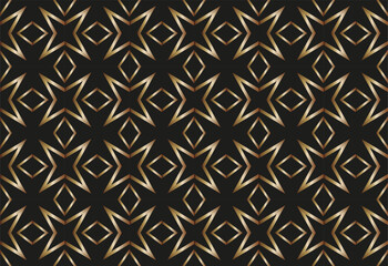 golden ornament in Arabian style. Modern pattern with geometric ornaments for invitation card, scrapbook, banner, postcard