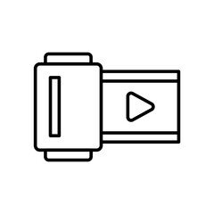 Camcorder outline icons, minimalist vector illustration ,simple transparent graphic element .Isolated on white background