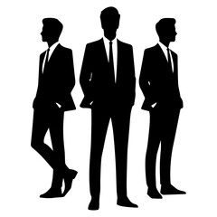 business man pose vector silhouette, A Professional business man Various Pose silhouette