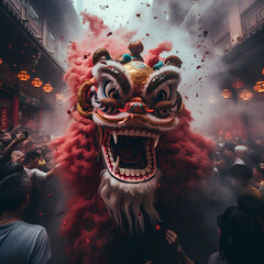 Lion dance at Chinese New Year celebrations