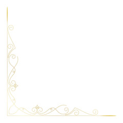 Vintage corner lines in the shape of gold rolled flowers are made into a baroque style frame.