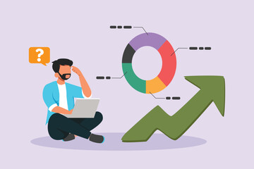 Business management concept. Colored flat vector illustration isolated.