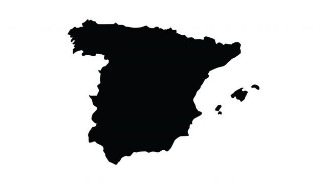 Animation forms a map icon of Spain