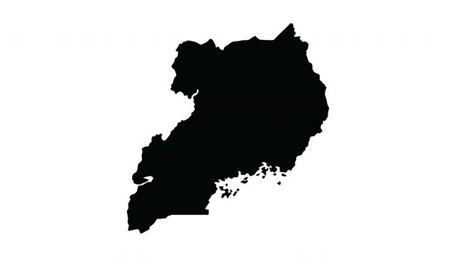 Animation forms a Uganda map icon