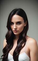 beauty in white dress