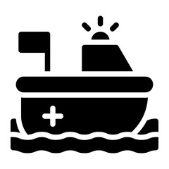 rescue boat glyph icon