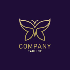 vector luxury abstract butterfly logo design template