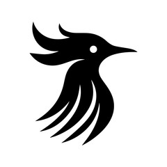 High-resolution EPS vector of a black bird head silhouette on a white background  a popular and versatile choice for various creative needs.