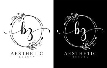 Letter Z Beauty Logo with Flourish Ornament