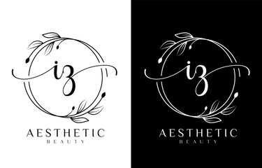 Naklejka premium Letter Z Beauty Logo with Flourish Ornament