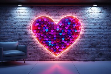 heart, love, valentine, on the wall