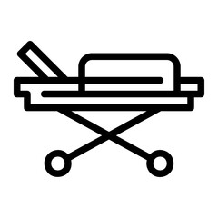 medical stretcher line icon