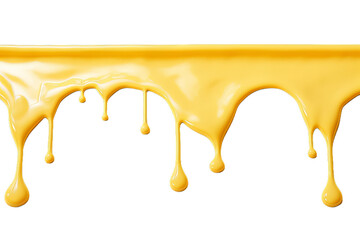 Cheese. Melted cheese dripping border isolated on transparent background