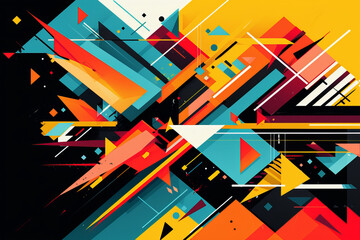 Abstract Colorful Shapes Background Generated By AI