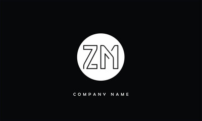 ZM, MZ, Z, M Abstract Letters Logo Monogram