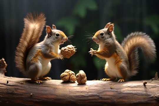 Male squirrels share food with each other