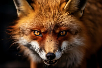 Fototapeta premium Close-up photo of a red fox looking at the camera.