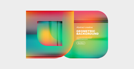 Round square geometric abstract background