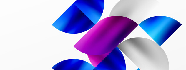 Fototapeta premium Minimalist geometric background featuring metallic round triangles, delivering sleek and modern visual aesthetic with emphasis on clean, metallic forms for wallpaper, banner, background, landing page