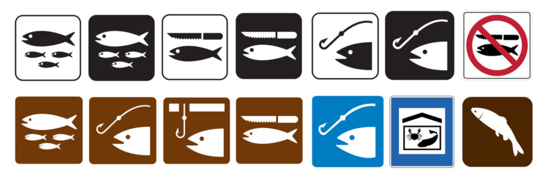 US Public Parks and Others Fishing Road Signs