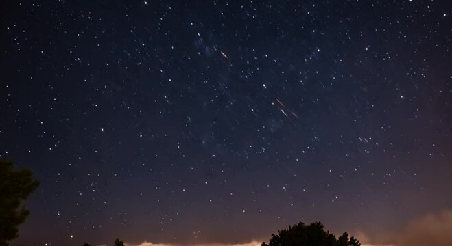 shooting stars at night video footage 2k 60fps