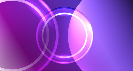 Neon glass circle copyspace for your text or product presentation geometric background. Vector illustration For Wallpaper, Banner, Background, Card, Book Illustration, landing page