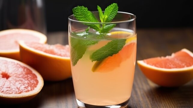 Tangy Grapefruit and Lime Juice Served in a Glass, a Citrus Infusion for a Refreshing and Zesty Experience