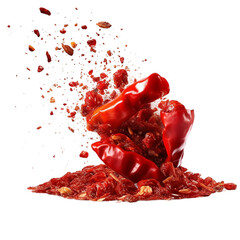 red pepper falling into water