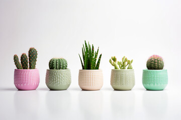 Indoor plant cactus decorative element, succulents indoor gardening decoration concept illustration