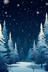 Obraz premium Warm background of forest in winter snow